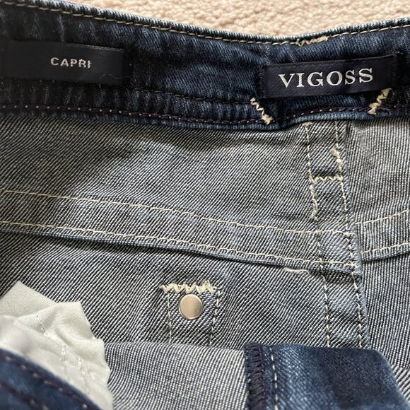 Vigoss Heritage Fit Capris Jean's Women's Size 6 Embroidered Stretch - Picture 6 of 7